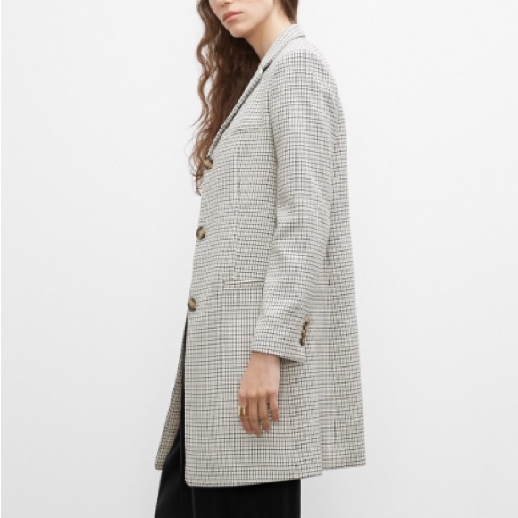 BNWT Club Monaco checkered pea coat in size Small - Picture 3 of 9